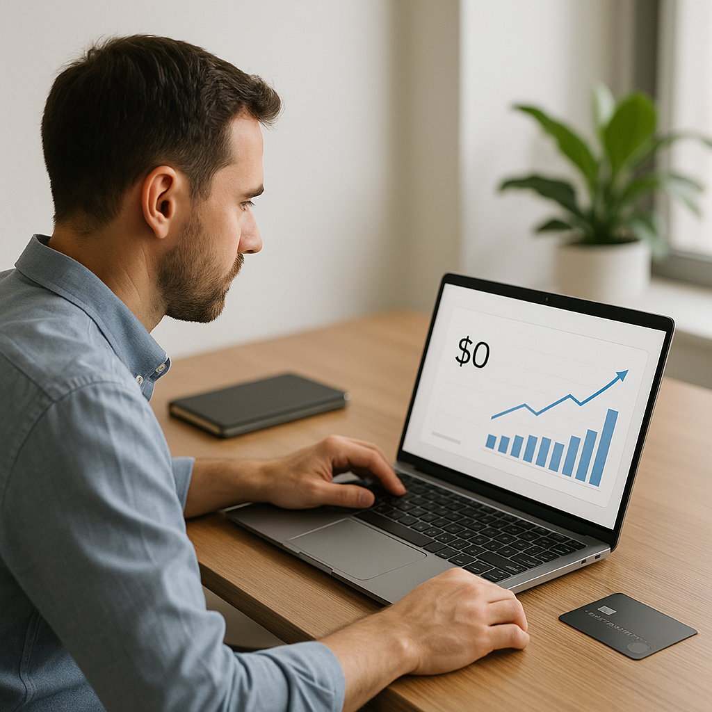 Business growth chart starting from zero cost